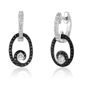 DIAMOND &BLACK DIAMOND EARRING