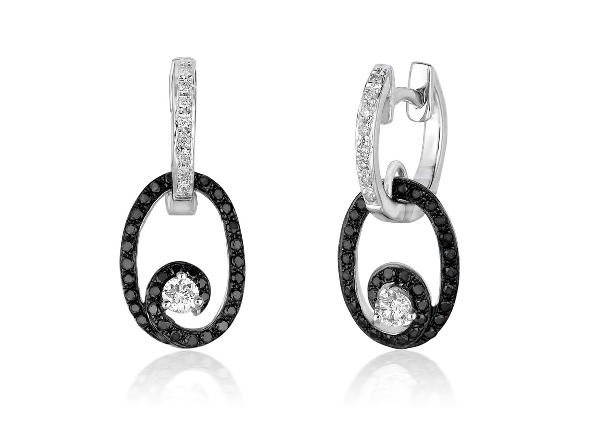DIAMOND &BLACK DIAMOND EARRING