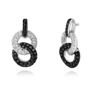 DIAMOND &BLACK DIAMOND EARRING