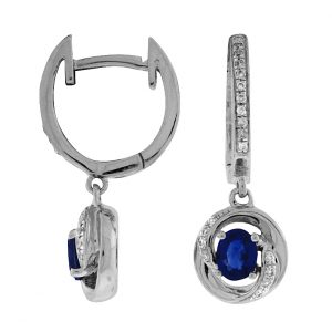 SAPPHIRE & DIAMOND EARRING