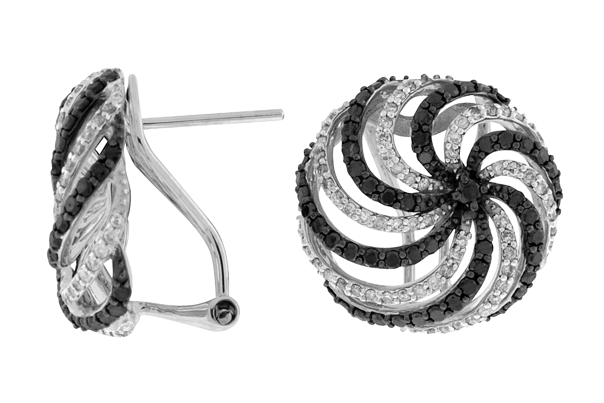 DIAMOND &BLACK DIAMOND EARRING