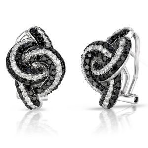 DIAMOND &BLACK DIAMOND EARRING