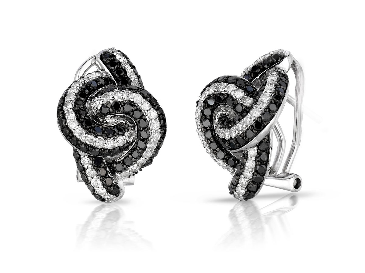 DIAMOND &BLACK DIAMOND EARRING