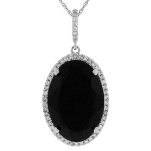 DIAMOND & BLACK ONYX PENDANT