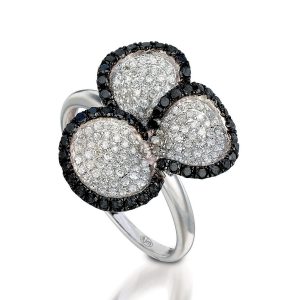 BLACK DIA & DIA CLOVER RING