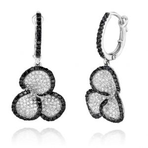 DIA &BLACK DIA CLOVER EARRING