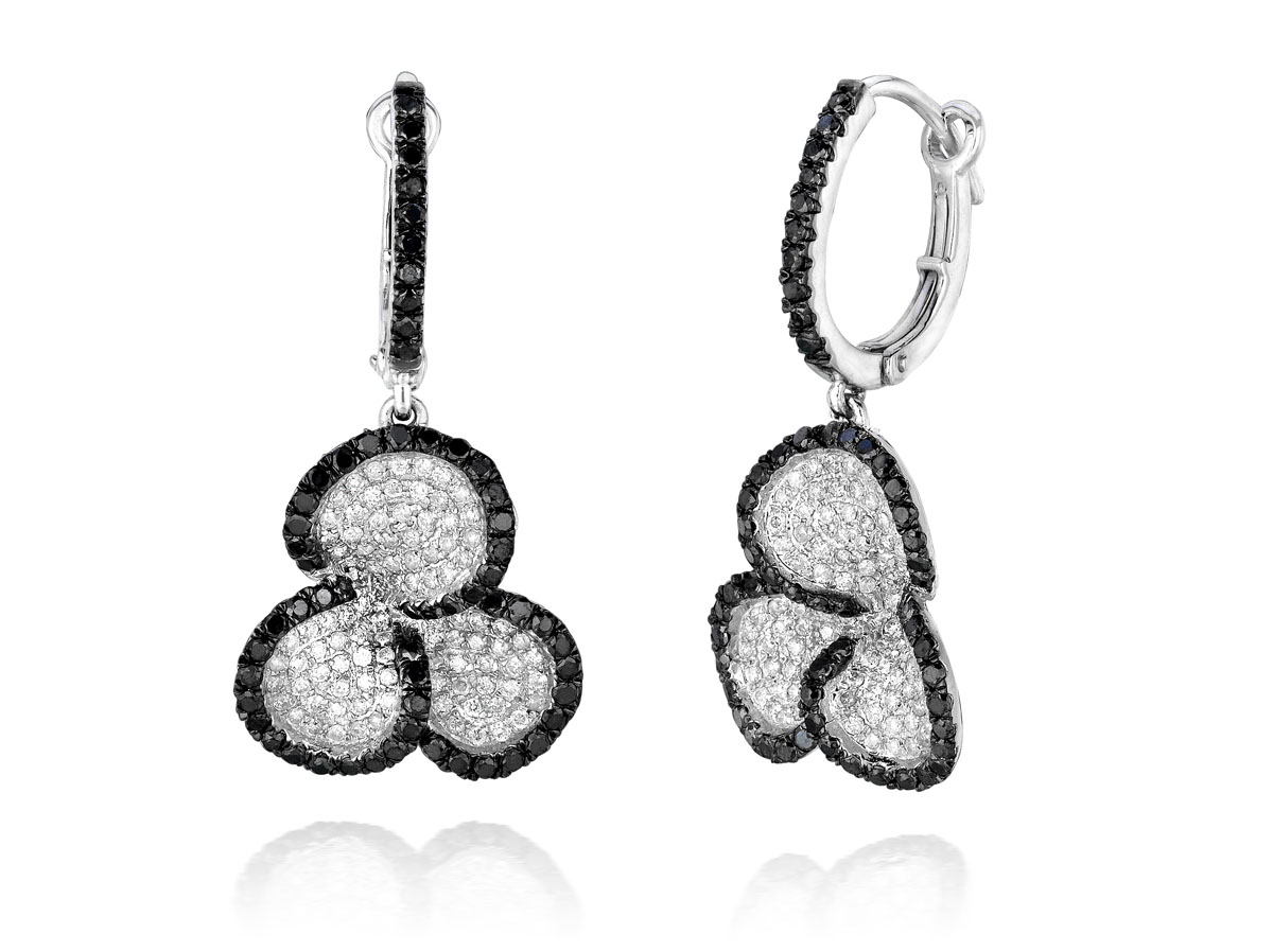 DIA &BLACK DIA CLOVER EARRING