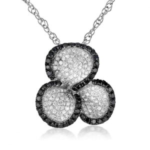 BLACK DIA & DIA CLOVER PENDANT
