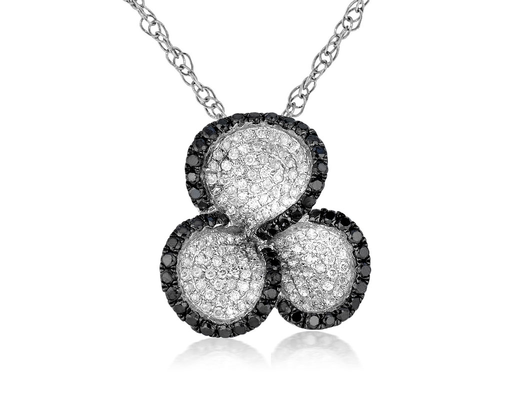 BLACK DIA & DIA CLOVER PENDANT