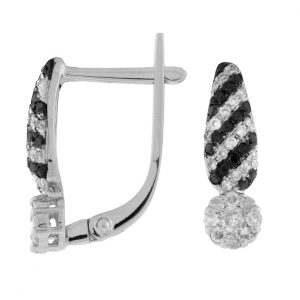 DIAMOND &BLACK DIAMOND EARRING