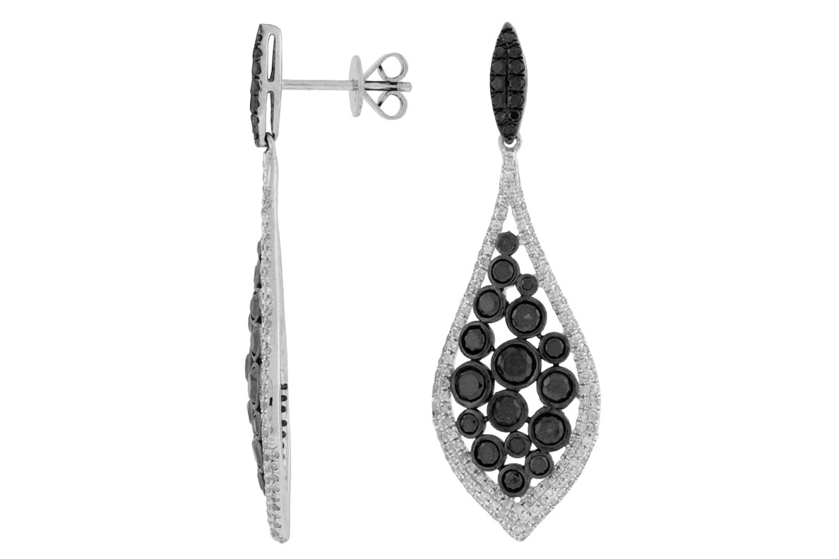 DIAMOND &BLACK DIAMOND EARRING