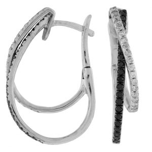 DIAMOND &BLACK DIAMOND EARRING