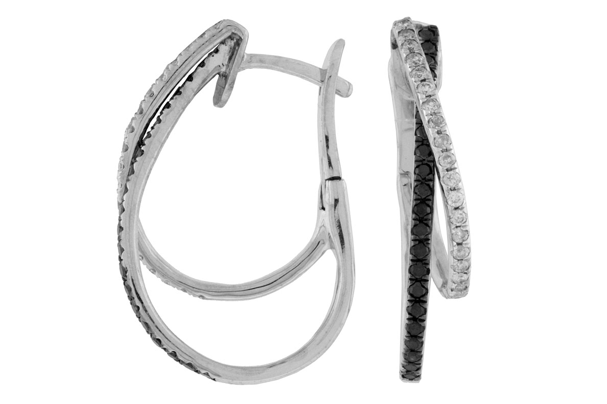DIAMOND &BLACK DIAMOND EARRING