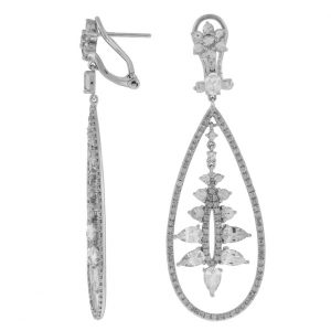 DIA & WHITE SAPPHIRE EARRING