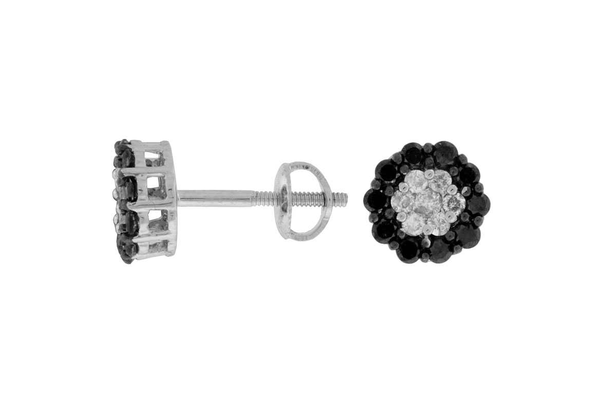 DIAMOND &BLACK DIAMOND EARRING