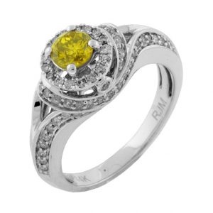 DIA & YELL DIA ENGAGEMENT RING