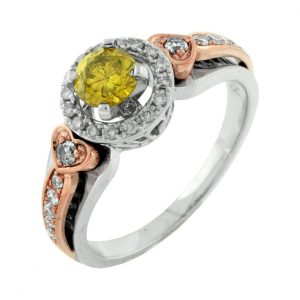 DIA & YELL DIA ENGAGEMENT RING