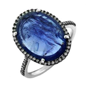 TANZANITE & DIAMOND 18K RING