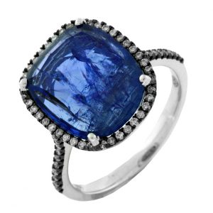 TANZANITE & DIAMOND 18K RING