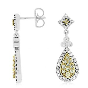 YELLOW DIA & DIAMOND EARRING