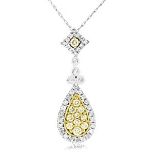 YELLOW DIA & DIAMOND PENDANT