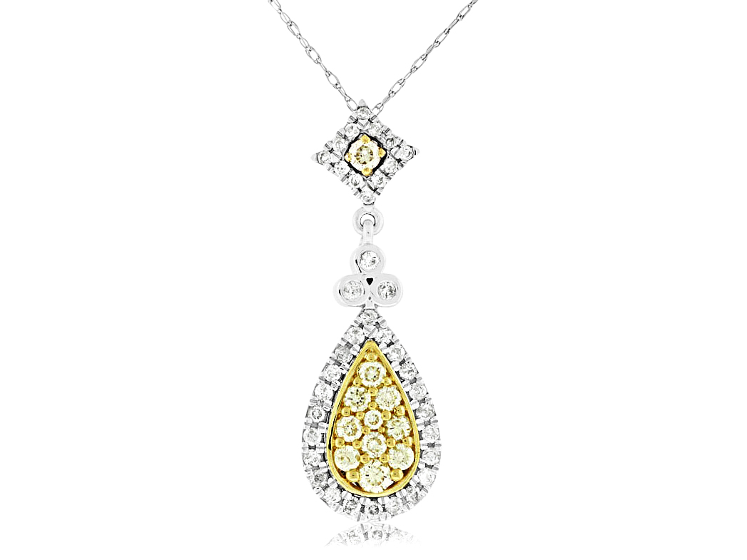 YELLOW DIA & DIAMOND PENDANT