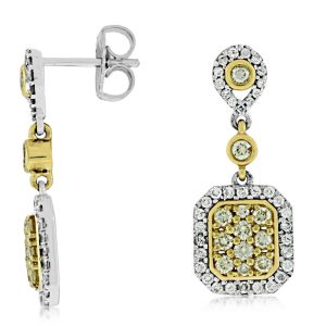 YELLOW DIA & DIAMOND EARRING