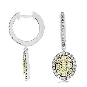 YELLOW DIA & DIAMOND EARRING