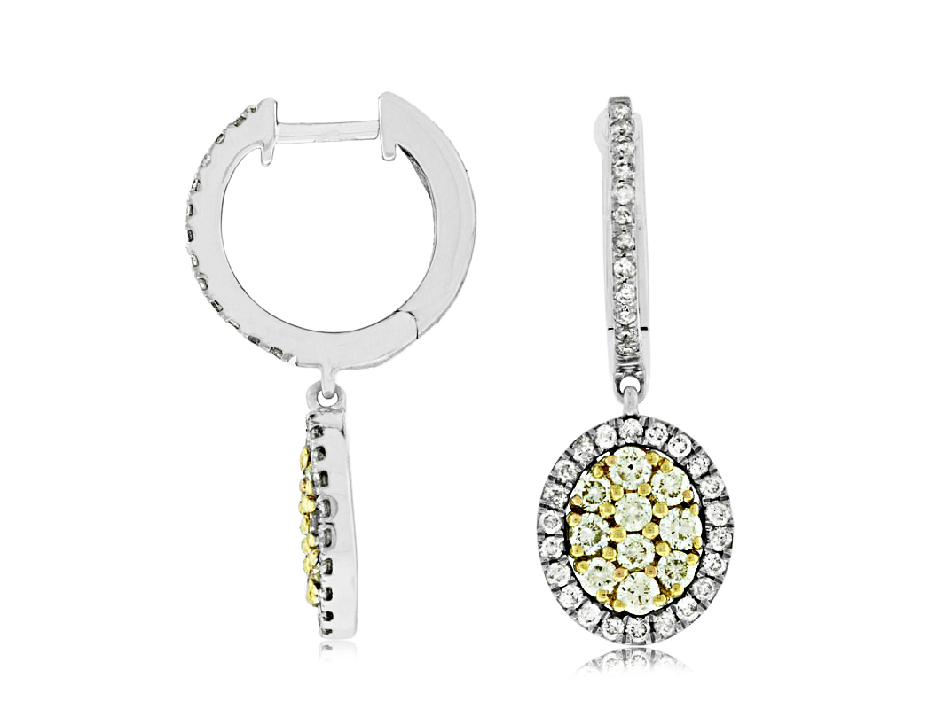 YELLOW DIA & DIAMOND EARRING