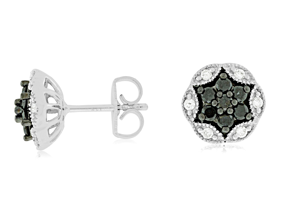 DIAMOND &BLACK DIAMOND EARRING