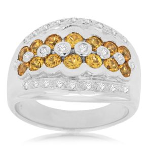 YELLOW SAPPHIRE & DIAMOND RING