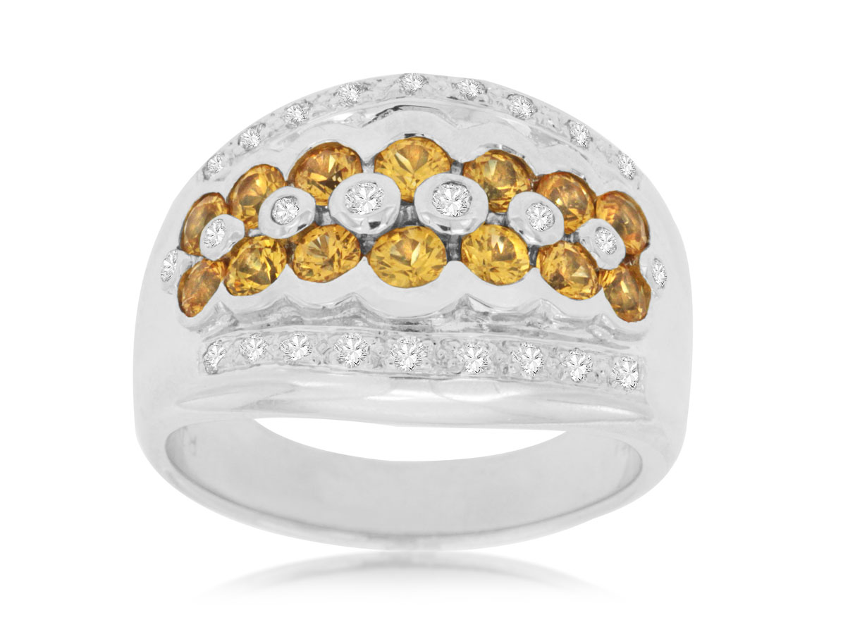 YELLOW SAPPHIRE & DIAMOND RING