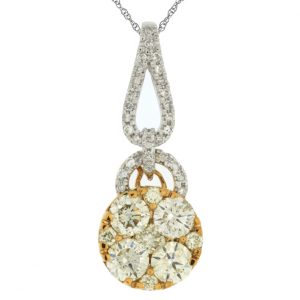YELLOW DIA & DIAMOND PENDANT