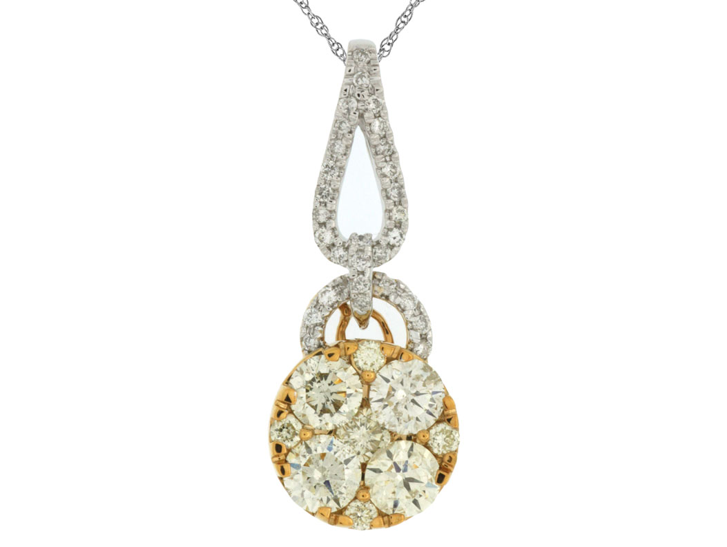 YELLOW DIA & DIAMOND PENDANT