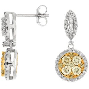 YELLOW DIA & DIAMOND EARRING