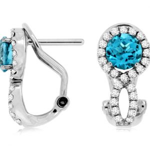 BLUE TOPAZ & DIAMOND EARRING