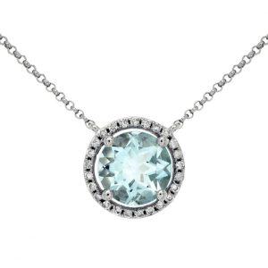 AQUAMARINE & DIAMOND NECKLACE