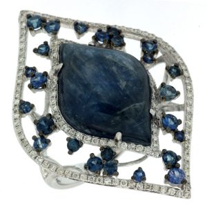 DIAMOND& SAPPHIRE&KYANITE RING