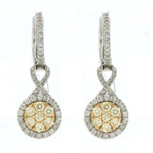 YELLOW DIA & DIAMOND EARRING