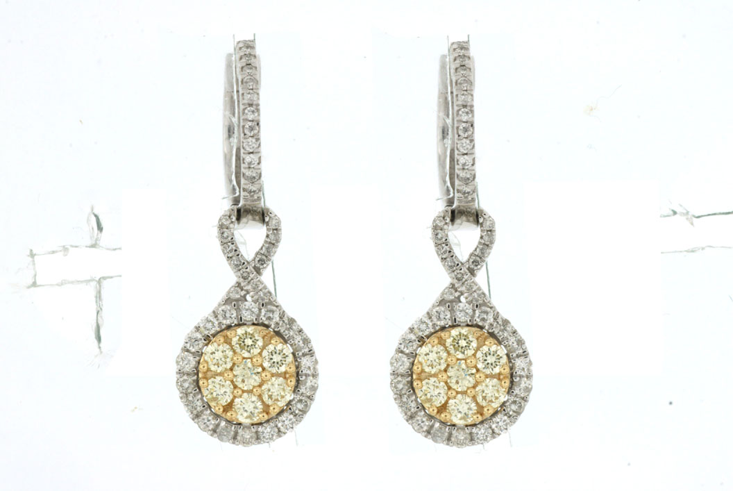 YELLOW DIA & DIAMOND EARRING