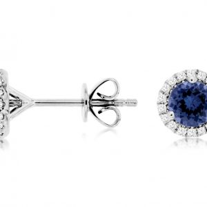 TANZANITE & DIAMOND EARRING