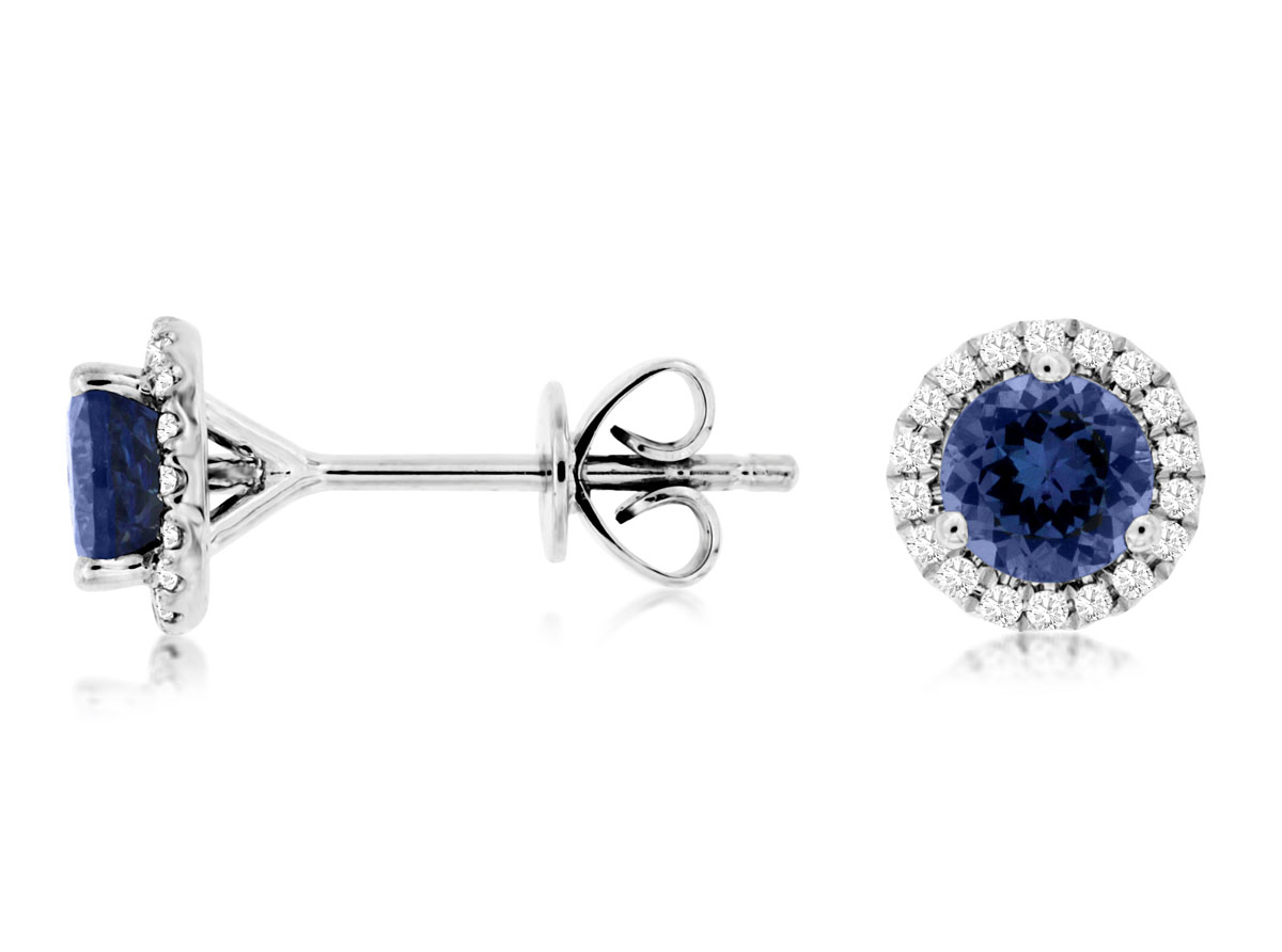 TANZANITE & DIAMOND EARRING