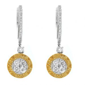 YELLOW DIA & DIAMOND EARRING