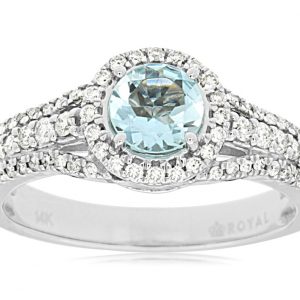 AQUAMARINE & DIAMOND RING