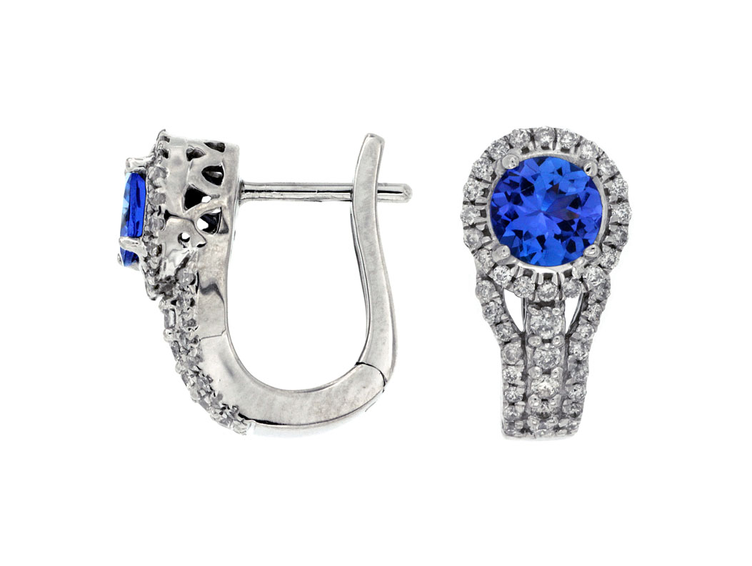 TANZANITE & DIAMOND EARRING