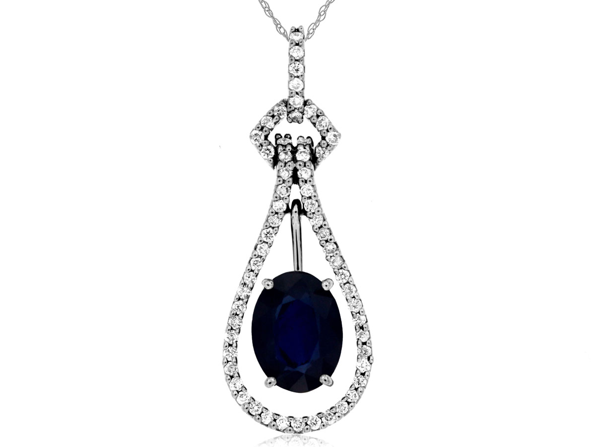 SAPPHIRE & DIAMOND PENDANT