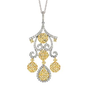 YELLOW DIA & DIAMOND PENDANT