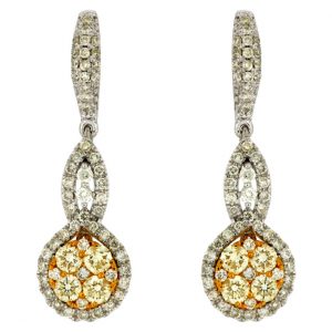YELLOW DIA & DIAMOND EARRING