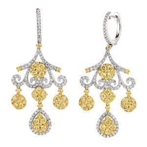 YELLOW DIA & DIAMOND EARRING