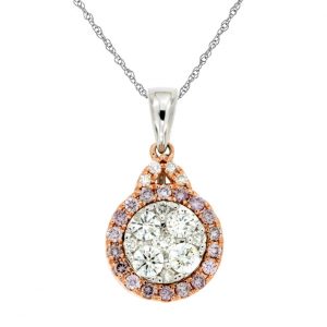 WHITE & PINK DIAMOND PENDANT